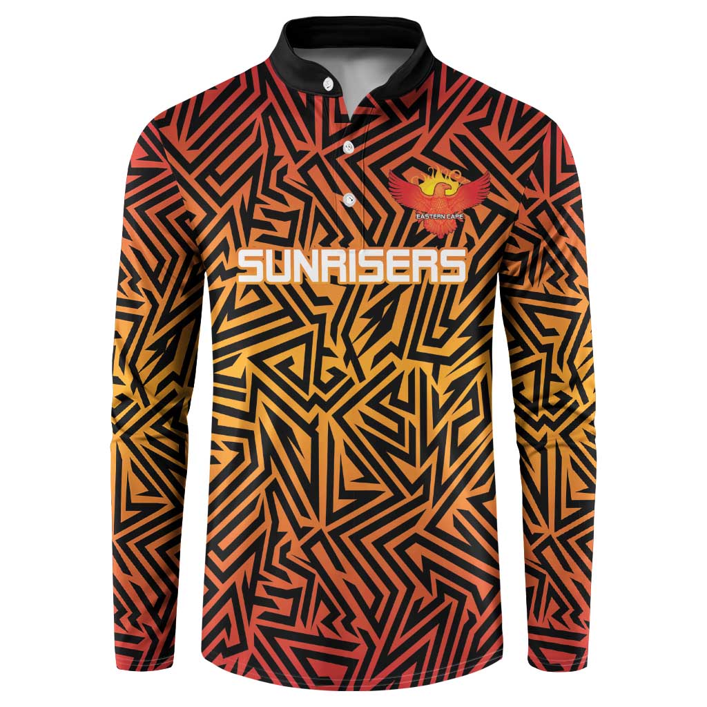 Custom South Africa Eastern Cape Cricket Button Sweatshirt Go Sunrisers - Wonder Print Shop