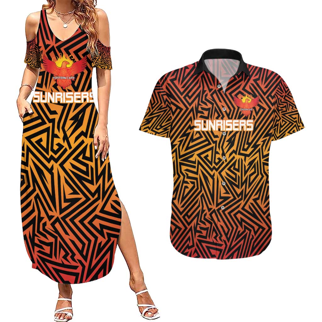 Custom South Africa Eastern Cape Cricket Couples Matching Summer Maxi Dress and Hawaiian Shirt Go Sunrisers - Wonder Print Shop