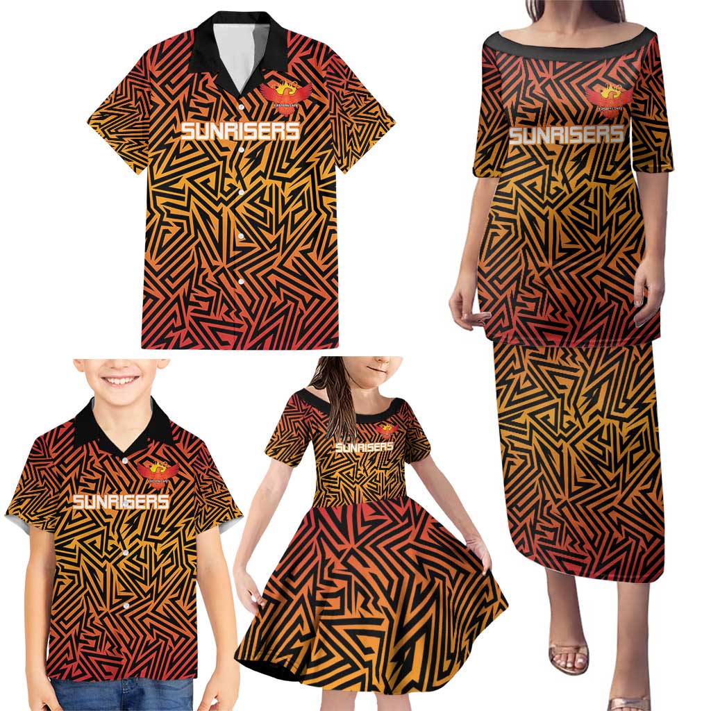 Custom South Africa Eastern Cape Cricket Family Matching Puletasi and Hawaiian Shirt Go Sunrisers - Wonder Print Shop