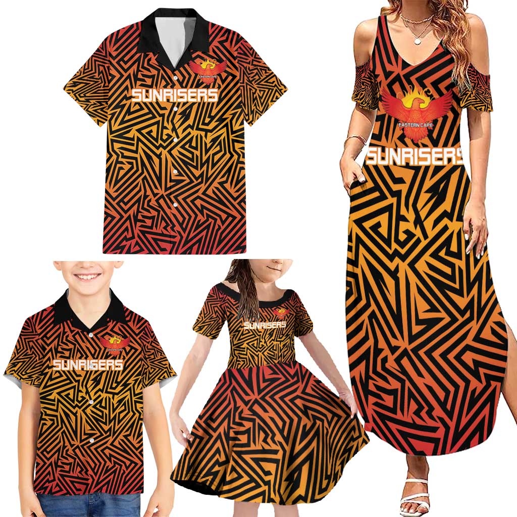 Custom South Africa Eastern Cape Cricket Family Matching Summer Maxi Dress and Hawaiian Shirt Go Sunrisers - Wonder Print Shop