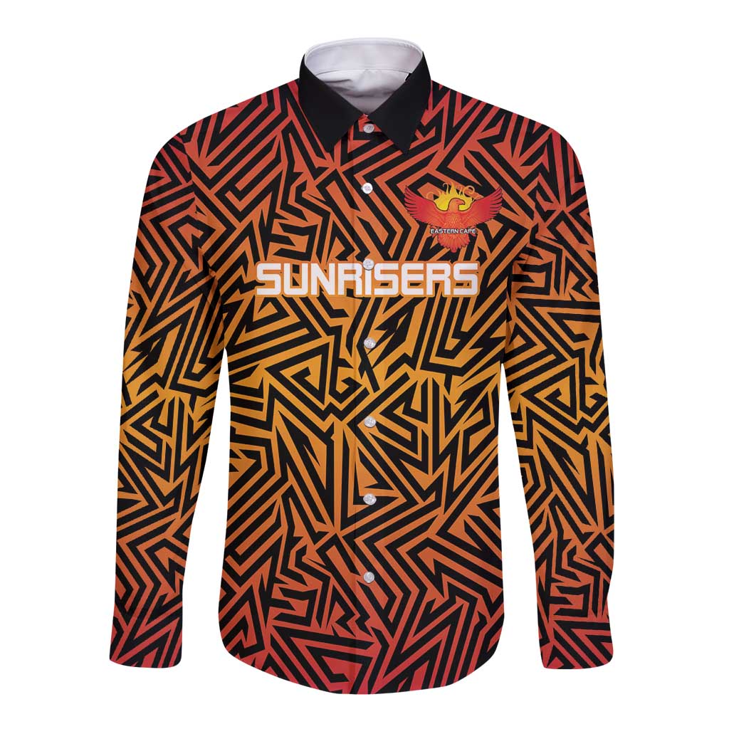 Custom South Africa Eastern Cape Cricket Long Sleeve Button Shirt Go Sunrisers - Wonder Print Shop