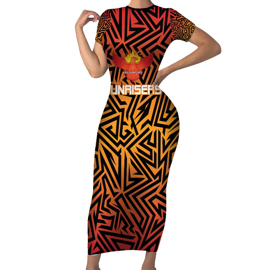 Custom South Africa Eastern Cape Cricket Short Sleeve Bodycon Dress Go Sunrisers