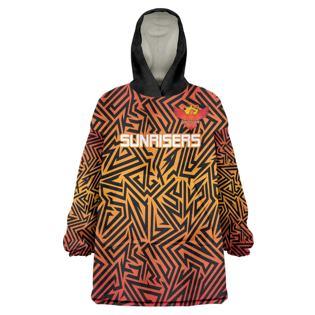 Custom South Africa Eastern Cape Cricket Wearable Blanket Hoodie Go Sunrisers