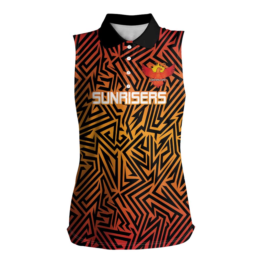 Custom South Africa Eastern Cape Cricket Women Sleeveless Polo Shirt Go Sunrisers - Wonder Print Shop