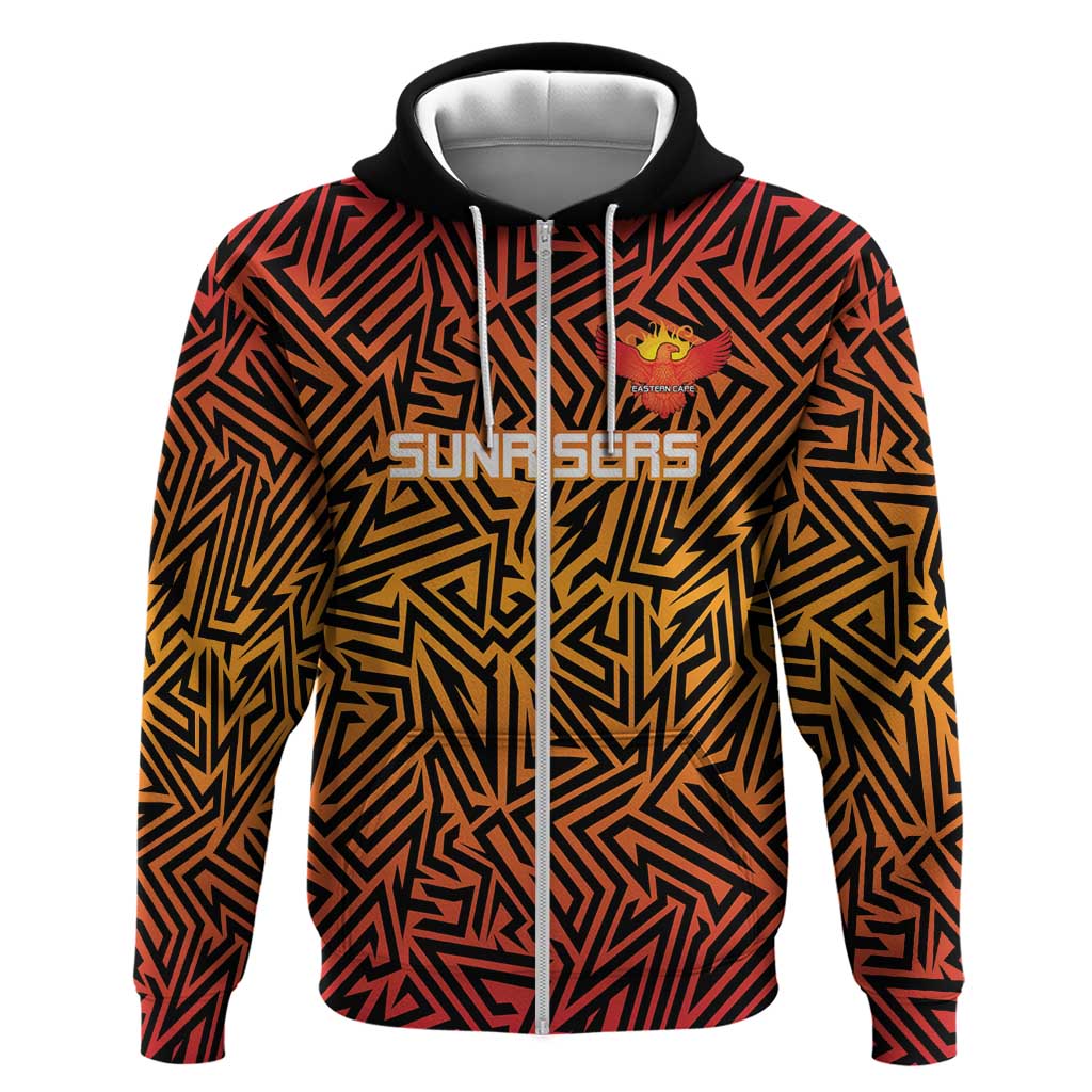 Custom South Africa Eastern Cape Cricket Zip Hoodie Go Sunrisers - Wonder Print Shop