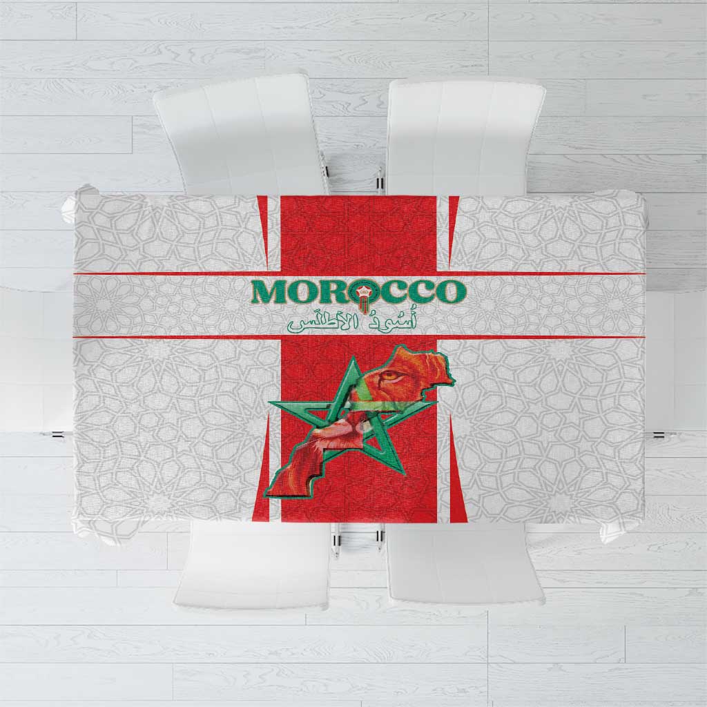 Morocco Football Tablecloth Go Champions Atlas Lions - White - Wonder Print Shop