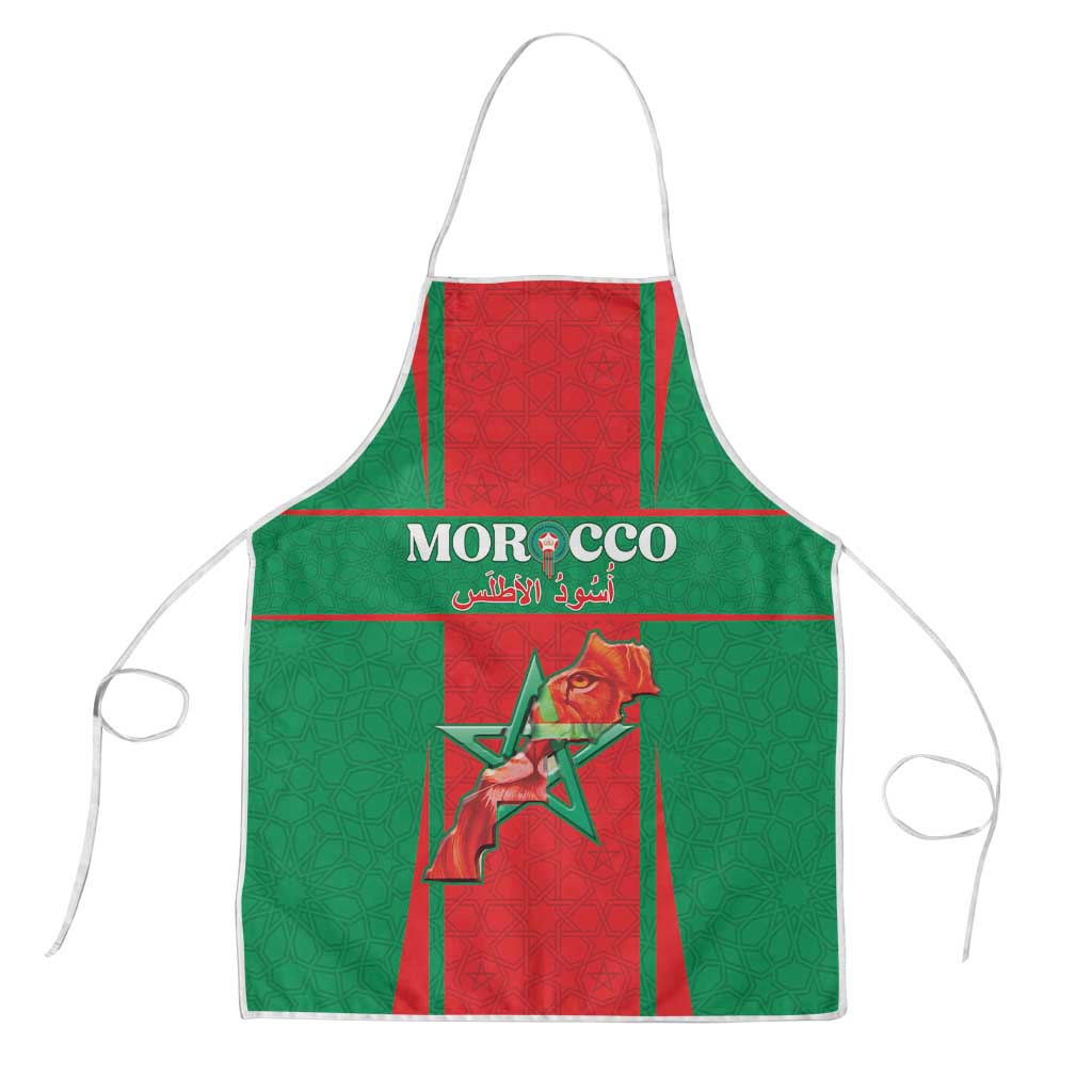 Morocco Football Apron Go Champions Atlas Lions - Red - Wonder Print Shop