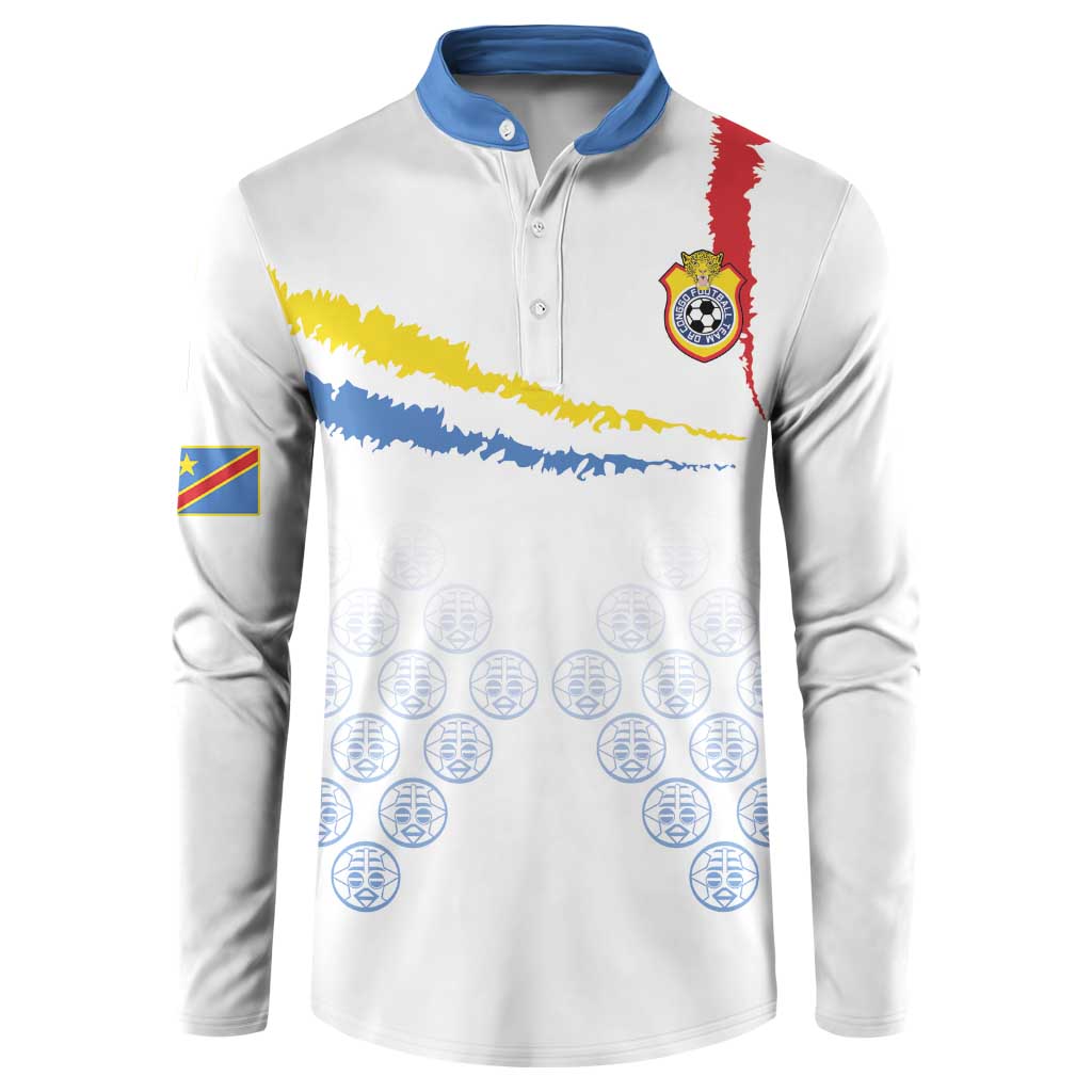 Custom DR Congo Football Button Sweatshirt Road To Champions - Wonder Print Shop