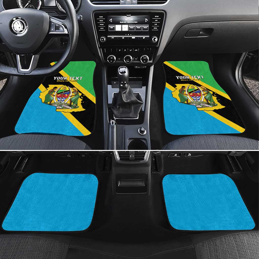 Personalised Tanzania Union Day Car Mats Coat Of Arms With Map