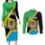 Personalised Tanzania Union Day Couples Matching Long Sleeve Bodycon Dress and Long Sleeve Button Shirt Coat Of Arms With Map