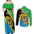 Personalised Tanzania Union Day Couples Matching Off Shoulder Maxi Dress and Long Sleeve Button Shirt Coat Of Arms With Map