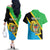 Personalised Tanzania Union Day Couples Matching Off The Shoulder Long Sleeve Dress and Hawaiian Shirt Coat Of Arms With Map