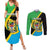 Personalised Tanzania Union Day Couples Matching Summer Maxi Dress and Long Sleeve Button Shirt Coat Of Arms With Map