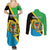 Personalised Tanzania Union Day Couples Matching Summer Maxi Dress and Long Sleeve Button Shirt Coat Of Arms With Map