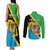 Personalised Tanzania Union Day Couples Matching Tank Maxi Dress and Long Sleeve Button Shirt Coat Of Arms With Map