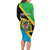 Personalised Tanzania Union Day Family Matching Long Sleeve Bodycon Dress and Hawaiian Shirt Coat Of Arms With Map