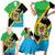 Personalised Tanzania Union Day Family Matching Short Sleeve Bodycon Dress and Hawaiian Shirt Coat Of Arms With Map