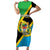 Personalised Tanzania Union Day Family Matching Short Sleeve Bodycon Dress and Hawaiian Shirt Coat Of Arms With Map