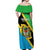 Personalised Tanzania Union Day Off Shoulder Maxi Dress Coat Of Arms With Map