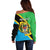 Personalised Tanzania Union Day Off Shoulder Sweater Coat Of Arms With Map