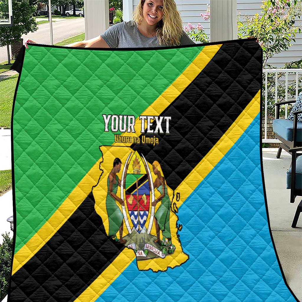 Personalised Tanzania Union Day Quilt Coat Of Arms With Map