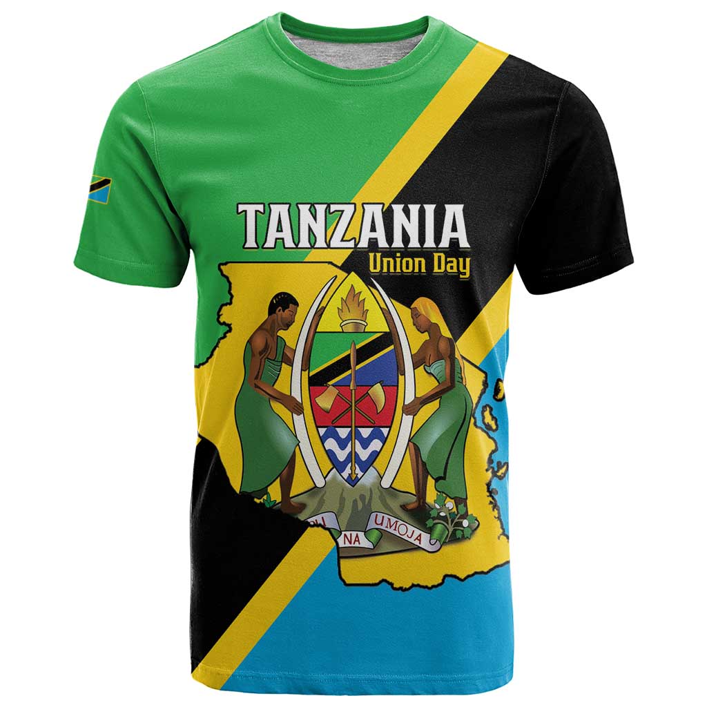 Personalised Tanzania Union Day T Shirt Coat Of Arms With Map