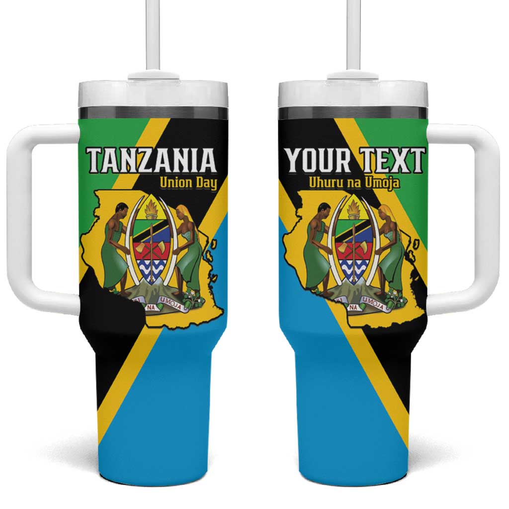 Personalised Tanzania Union Day Tumbler With Handle Coat Of Arms With Map