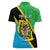 Personalised Tanzania Union Day Women Polo Shirt Coat Of Arms With Map