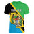 Personalised Tanzania Union Day Women V-Neck T-Shirt Coat Of Arms With Map