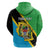 Personalised Tanzania Union Day Zip Hoodie Coat Of Arms With Map