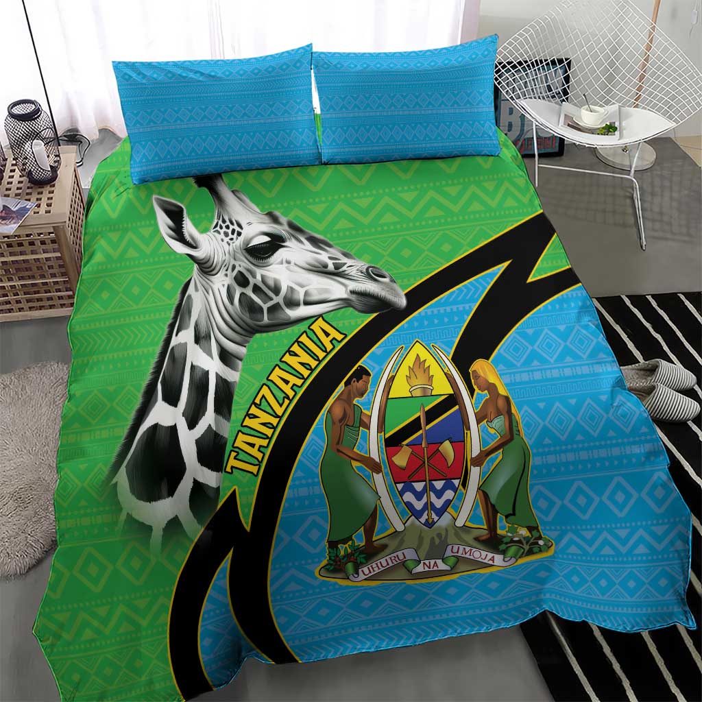 Tanzania Giraffe Bedding Set Coat Of Arms African Pattern