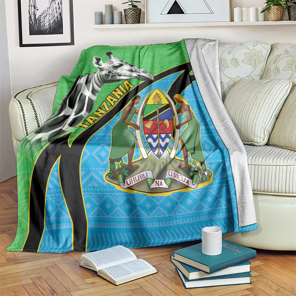 Tanzania Giraffe Blanket Coat Of Arms African Pattern