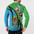 Tanzania Giraffe Button Sweatshirt Coat Of Arms African Pattern