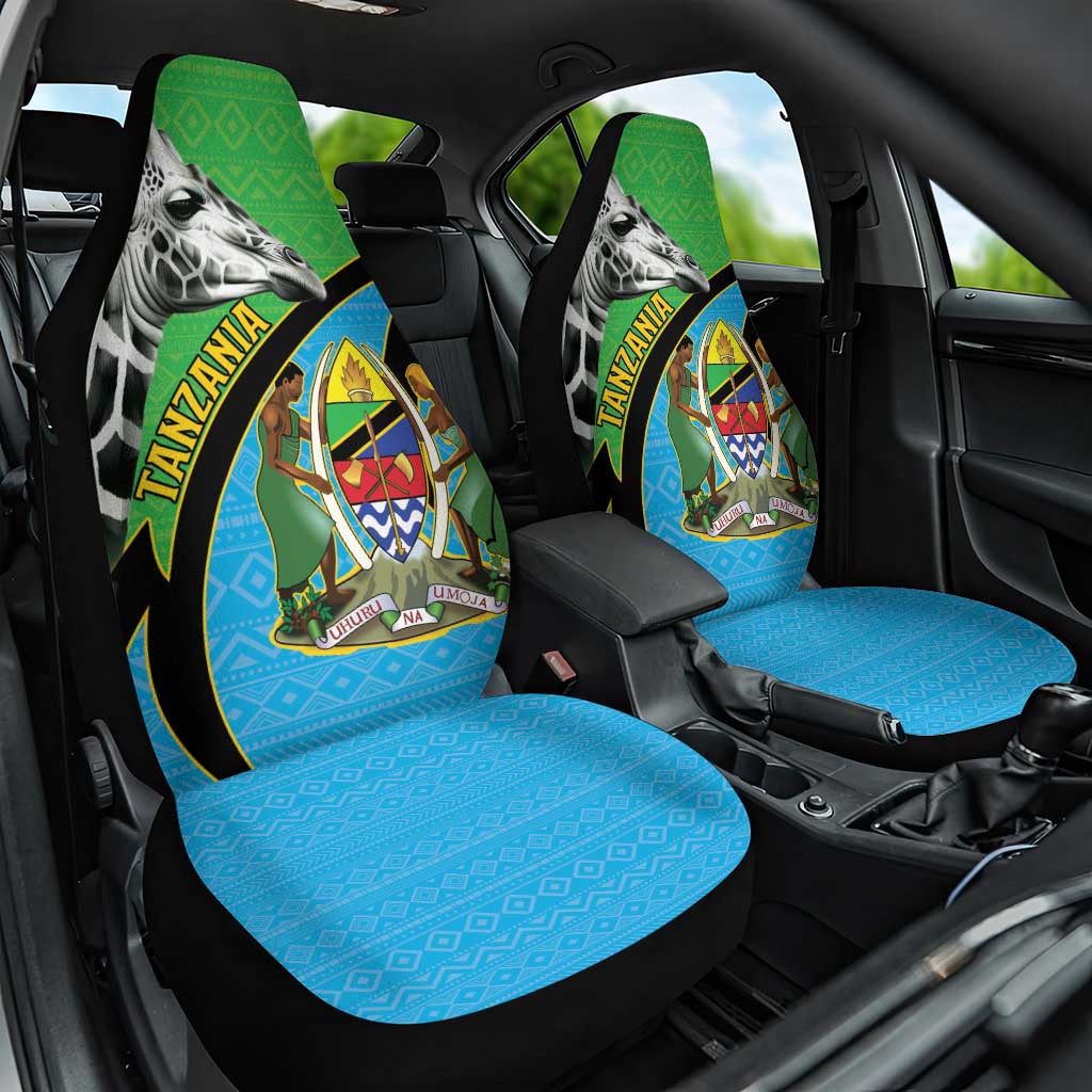 Tanzania Giraffe Car Seat Cover Coat Of Arms African Pattern