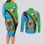 Tanzania Giraffe Couples Matching Long Sleeve Bodycon Dress and Long Sleeve Button Shirt Coat Of Arms African Pattern