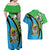 Tanzania Giraffe Couples Matching Off Shoulder Maxi Dress and Hawaiian Shirt Coat Of Arms African Pattern