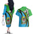 Tanzania Giraffe Couples Matching Off The Shoulder Long Sleeve Dress and Hawaiian Shirt Coat Of Arms African Pattern