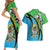 Tanzania Giraffe Couples Matching Short Sleeve Bodycon Dress and Hawaiian Shirt Coat Of Arms African Pattern