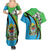 Tanzania Giraffe Couples Matching Summer Maxi Dress and Hawaiian Shirt Coat Of Arms African Pattern