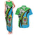 Tanzania Giraffe Couples Matching Tank Maxi Dress and Hawaiian Shirt Coat Of Arms African Pattern