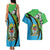 Tanzania Giraffe Couples Matching Tank Maxi Dress and Hawaiian Shirt Coat Of Arms African Pattern