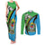 Tanzania Giraffe Couples Matching Tank Maxi Dress and Long Sleeve Button Shirt Coat Of Arms African Pattern