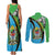 Tanzania Giraffe Couples Matching Tank Maxi Dress and Long Sleeve Button Shirt Coat Of Arms African Pattern