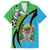 Tanzania Giraffe Family Matching Long Sleeve Bodycon Dress and Hawaiian Shirt Coat Of Arms African Pattern