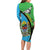 Tanzania Giraffe Family Matching Long Sleeve Bodycon Dress and Hawaiian Shirt Coat Of Arms African Pattern