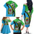 Tanzania Giraffe Family Matching Off The Shoulder Long Sleeve Dress and Hawaiian Shirt Coat Of Arms African Pattern