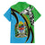 Tanzania Giraffe Family Matching Off The Shoulder Long Sleeve Dress and Hawaiian Shirt Coat Of Arms African Pattern