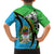 Tanzania Giraffe Family Matching Off Shoulder Short Dress and Hawaiian Shirt Coat Of Arms African Pattern