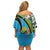 Tanzania Giraffe Family Matching Off Shoulder Short Dress and Hawaiian Shirt Coat Of Arms African Pattern