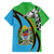 Tanzania Giraffe Family Matching Puletasi and Hawaiian Shirt Coat Of Arms African Pattern